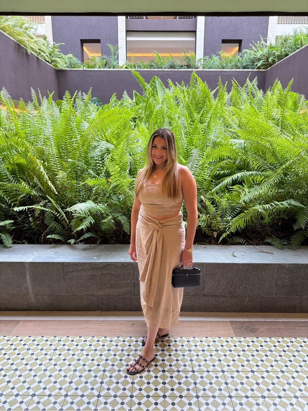 Beige Wrap Midi Skirt & Top - Women's Summer Skirt & Top. Matching set!
